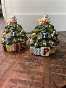 Set Shaker Sale e Pepe Spode Vintage Babbo Natale in cima all'albero di Natale - Foto 1 di 9