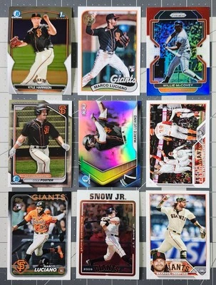 San Francisco Giants 9 Baseball Card Lot Willie McCovey Parallel JT Snow Jr - Image 1 of 2