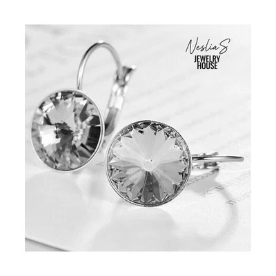 10mm Rivoli Swarovski Kristall Damen Ohrringe, Elegante Ohrringe mit Swarovski - Bild 1 von 4