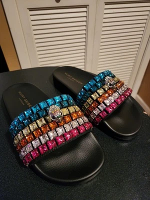 Sandalias Kurt Geiger Meena Eagle Multicolor Joya Slides Arco Iris EE. UU. 7,5 UE 38 Foto 1 de 4