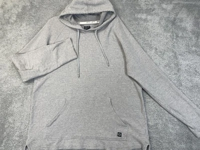 RVCA Hoodie Mens Large Gray Waffle Knit Thermal Kangaroo Pocket Pullover Logo - Image 1 of 4