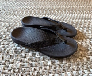 VIONIC Tide Black Sequin Flip Flops Thong Sandals 7 / 38 - Picture 1 of 8
