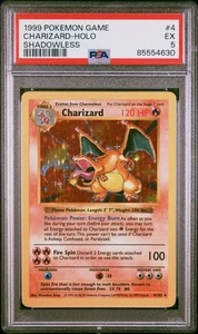 Pokemon Base Set Shadowless Charizard Holo 1999 PSA 5 EX #4/102 - Imagen 1 de 2
