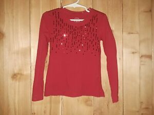 Faded Glory Girls Red Top w Sequins Size 4/5