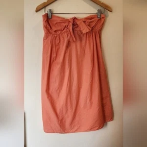 J Crew Strapless Summee Peach Dress With Tie Bow Size Small - Picture 1 of 5