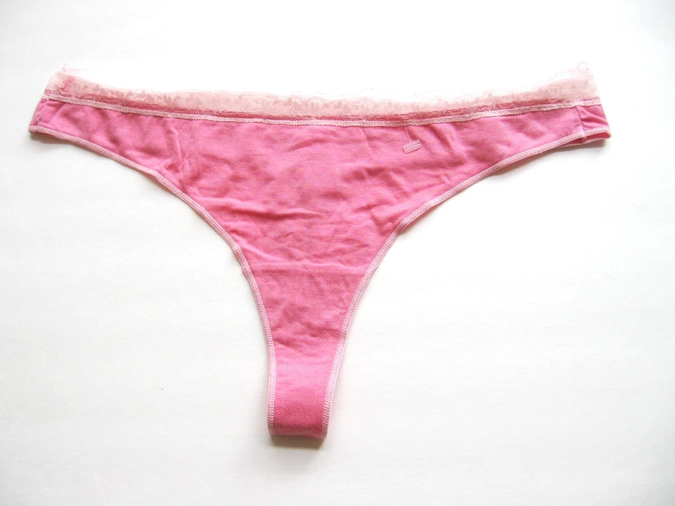 X0379 Rene Rofe NUEVO Tanga Cintura Para Mujer Suave Elastizado Modal Encaje L Rosa Cacao Foto 1 de 1