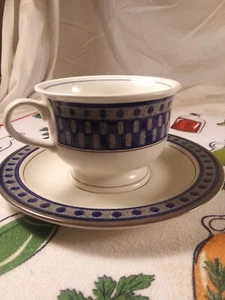 Mikasa potters touch "aztec blue" tea (cup)s and saucer)s CB009 - Picture 1 of 3