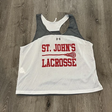 St. John's Red Storm Lacrosse #14 Under Armour Reversible Jersey Size Men’s M Cover