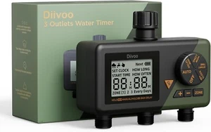 Wasserzeitschaltuhr für Bewässerung Garten Digital Sprinkler 3 Ausgänge Automatikschlauch Neu - Bild 1 von 4