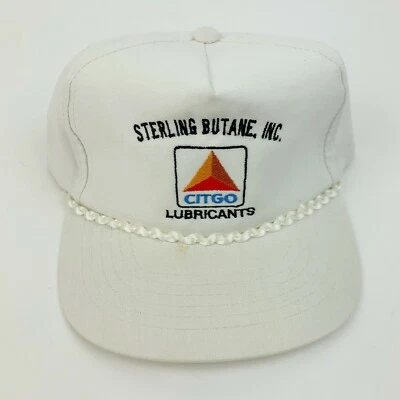 Vintage YA Sterling Butane Lubricants Citgo White Snapback Hat Cap  - Image 1 of 4