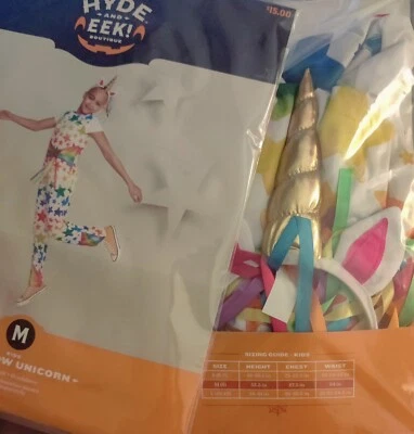 Hyde & Eek Boutique Kids Medium Size 8 Rainbow Unicorn Jumpsuit With Headpiece  - Image 1 of 4