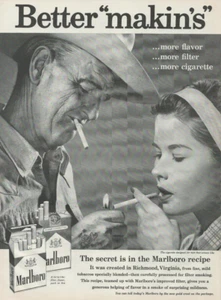 Marlboro Cigarettes Rancher Farmer Pretty Lady 1959 anuncio impreso vintage - Imagen 1 de 1
