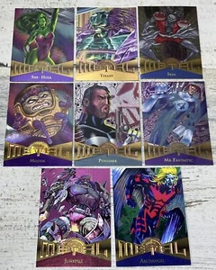 Lot of 8 1995 Vintage Marvel Metal Cards Punisher Mr Fantastic She-Hulk - Picture 1 of 19