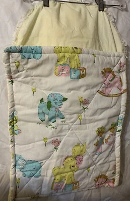 Edredón de bebé hecho a mano marrón niño y niña, bloques, cordero, caballo, edredón lateral a presión Foto 1 de 4