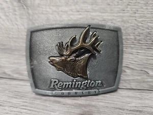 Remington Country "Bugling Elk" Brass Belt Buckle Sid Bell 1986 USA 2.5" U.S.A. - Picture 1 of 4