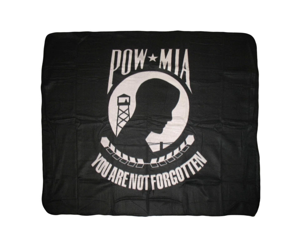U.S. Military POW MIA POWMIA Flag 50x60 Polar Fleece Blanket Throw (New) - Image 1 of 3