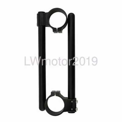 Black 50mm Clip On CNC Handlebars For Suzuki GSXR600 2004-2014 GSXR750 1993-2014 - Image 1 of 4