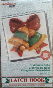 NEW Christmas Bells Latch Hook kit WonderArt Caron 4678 sealed yarn rug craft - Picture 1 of 3
