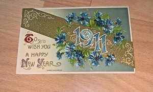 Postal de John Winsch 1911 - 1911 para desearte un feliz año nuevo sin usar/repujado - Imagen 1 de 6
