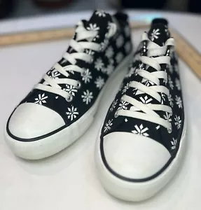 Dr. Martens Daisy Print Canvas Sneakers Womens Size 9 Black - Picture 1 of 10