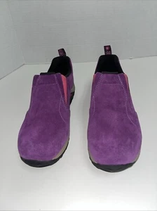Merrell Big Kids Jungle Moc Frosty Shoes US 6M  Purple Suede Waterproof Slip On - Picture 1 of 8