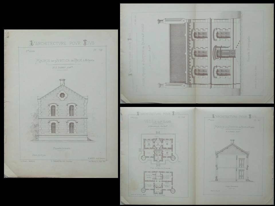 MAIRIE DE SAINT GENIS DE SAINTONGE - GRAVURES 1884 - BONNET, BALLEREAU - Photo 1/1