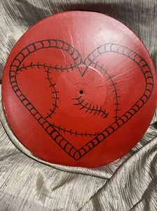 Hand painted Vinyl Record. One-of-a-kind.  Stitched Up Heart - Picture 1 of 4