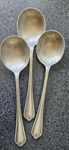 Three large Art Deco Silver-plated flatware, Soup spoons - Picture 1 of 2