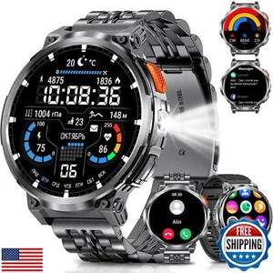 PODOEIL 1.85" Big Screen Military Smart Watch for Men with Flashlight, 730mAh - Photo 1 sur 5