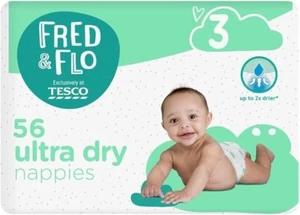 Paquete de 56 pañales Fred & Flo recién nacidos 1/2/3 - pañales absorbentes suaves para bebé talla 3 - Imagen 1 de 1