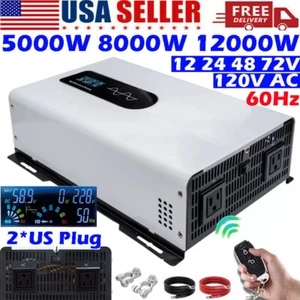 Pure Sine Wave Inverter 5000W 8000W 12000W 12V 24V 48V 72V 110V Solar Off Grid - Picture 1 of 33