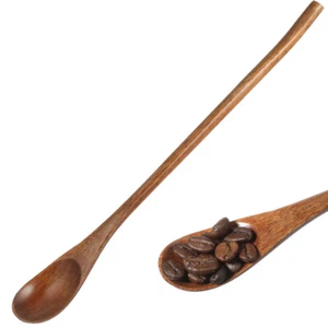 2 Pcs Soup Utensil Cooking Spoon Long Handle Coffee Baby Wooden Stirring Spoons - Picture 1 of 11