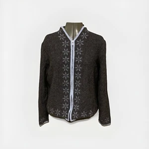 Cárdigan Talbots 100% Lana Azul Bordado Copo de Nieve Talla XL Vacaciones de Navidad - Imagen 1 de 11