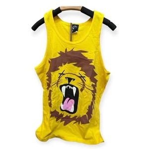 NEW Yellow Mens Tank Top- Roaring Lion (Size L ) - Picture 1 of 2
