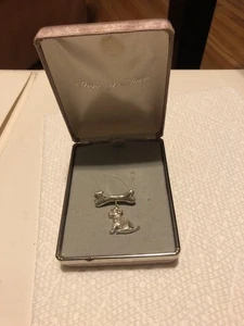 Vintage Sterling Silber 925 Hund und Knochen Anhänger Schmuck - Bild 1 von 5