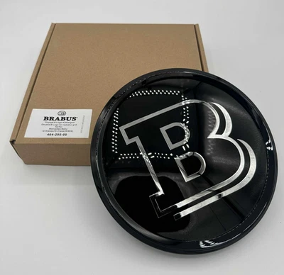 BRABUS Gloss Black Front Grill Star Badge Glass Mirror Emblem for Mercedes - Image 1 of 4