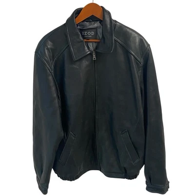 Chaqueta de cuero negra para hombre IZOD artículo defectuoso pesado talla XL Foto 1 de 4
