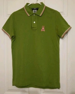 Psycho Bunny Herren Kurzarm Poloshirt 100% Pima Baumwolle Grün Größe 3 XS - Bild 1 von 13