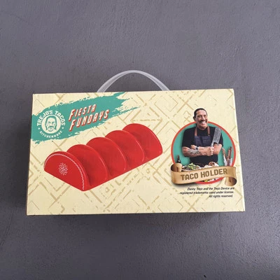 Trejo’s Tacos Fiesta Fundays Durable Red U-Shaped Groove Taco Holder - Image 1 of 4