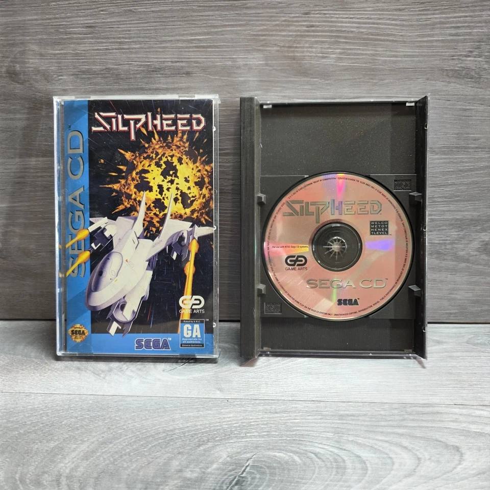 Disco Silpheed (Sega CD), estuche, manual y tarjeta de registro - estuche roto Foto 1 de 4