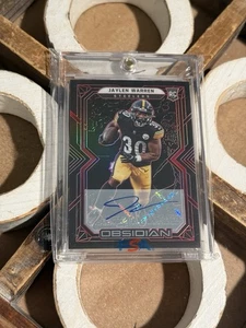 2022 Panini Obsidian Jaylen Warren RC Auto Red /10 ๐ฅ Steelers Rookie SSP - Picture 1 of 2