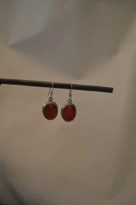 RED BLOOD STONE STATEMENT DROP EARRINGS BY ROOST FOR ANTHROPOLOGIE ~ - Image 1 of 4