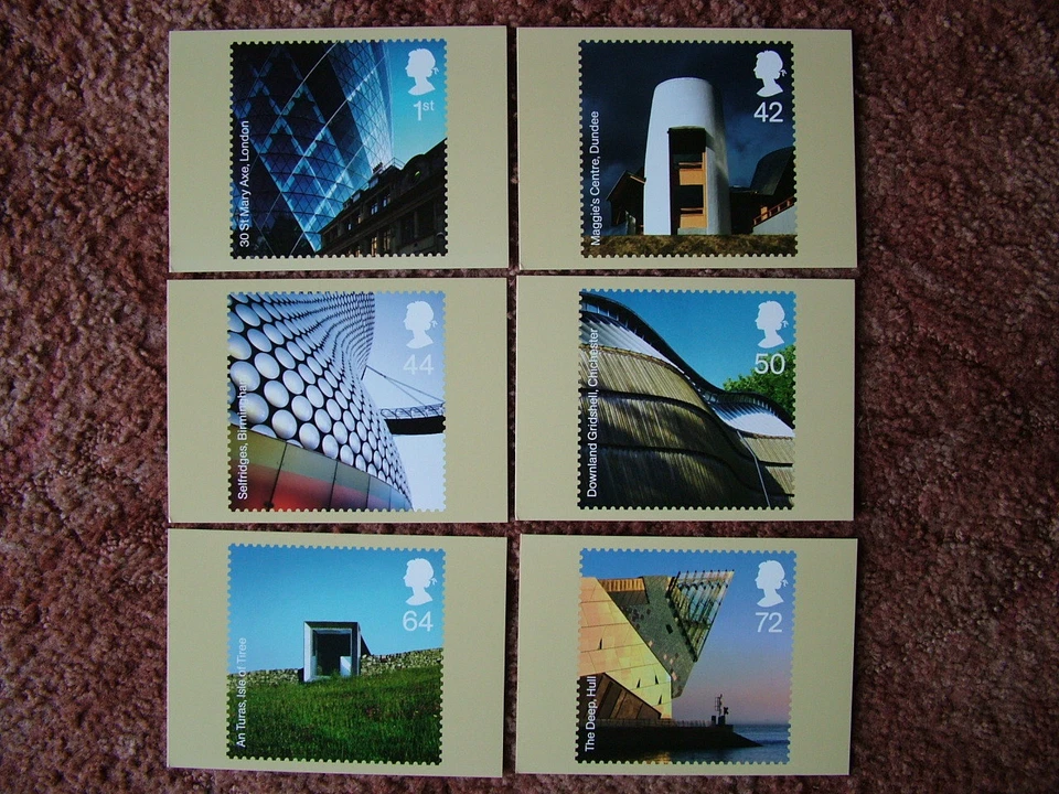 PHQ Stamp card set No 288 Modern Architecture 2006. 6 card set  Mint Condition - Image 1 of 1