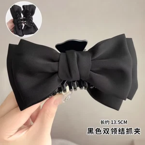 Fashion Women Bow Hairpin Korean Version of Solid Color Butterfly Satin Hair Cli - Picture 1 of 16