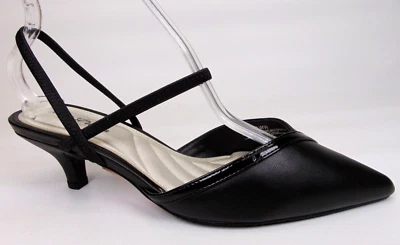Sapatos femininos Easy Street Unna biqueira pontiaguda salto baixo stiletto tamanho 9.0 WW, preto - Imagem 1 de 4