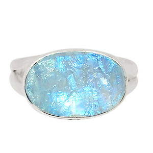 Moonstone Rough - India 925 Sterling Silver Jewelry Ring s.5.5 ALLR-12602