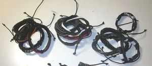 1 SET of 4 Leather Bracelets Youth Women Men Braided LEATHER Wristband Rope NEW! - Picture 1 of 17
