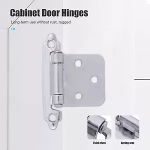 Lot Kitchen Cabinet Hinges Overlay Self Closing Face Mount Cupboard Door Hinges - Picture 1 of 12