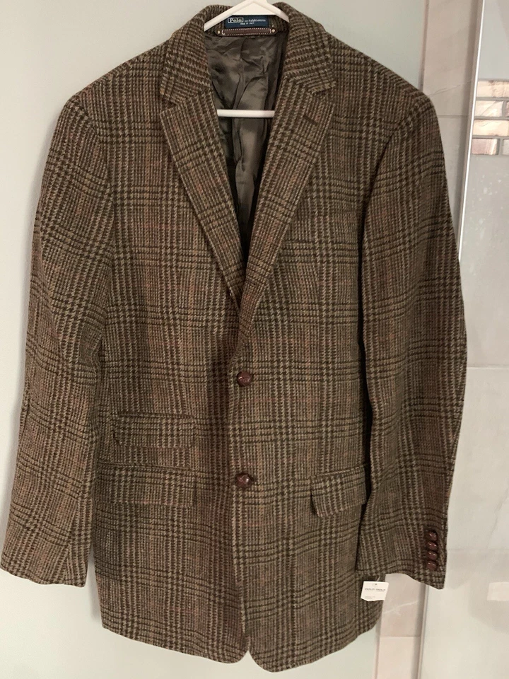 POLO регби шерсти Ralph Lauren - Италии Glen клетку гончая Sport пальто 42 L - новый с Ярлыками - Изображение 1 из 4