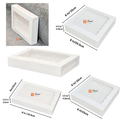 6, 8, 9 inch Cookie Boxes With Window Pie Brownie Gift Box For Wedding Christmas - Image 1 of 4